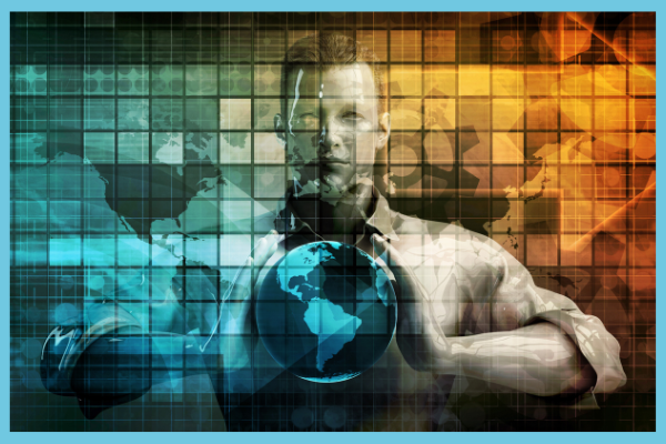 Man holding the world in his hands